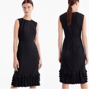 J. Crew Wool Ruffle Hem Sheath Dress